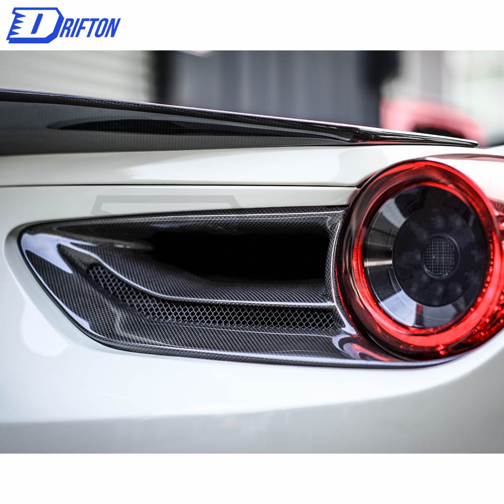 Capristo-Style Dry Carbon Fiber Tail Light Covers For Ferrari 488 GTB 2015-2018