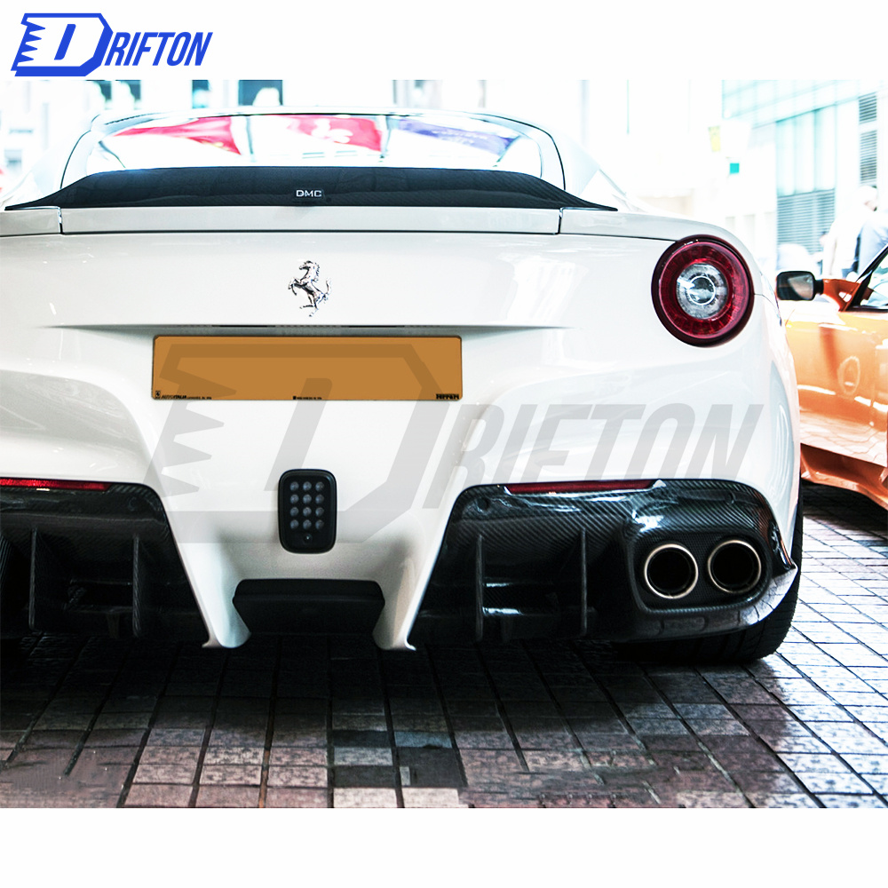 DMC Style Carbon Fiber Rear Spoiler Trunk Wing For Ferrari F12 2013-2017