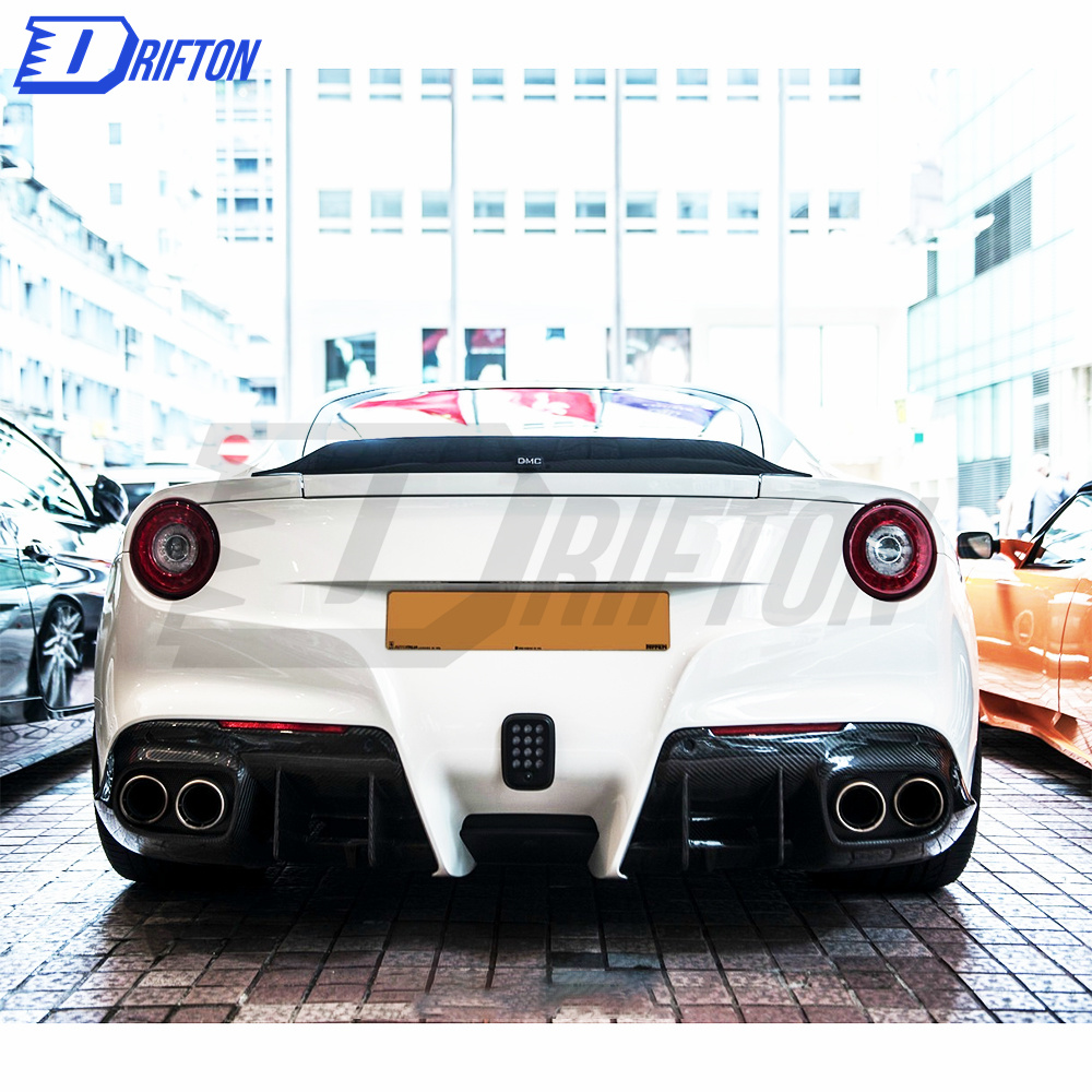 DMC Style Carbon Fiber Rear Spoiler Trunk Wing For Ferrari F12 2013-2017