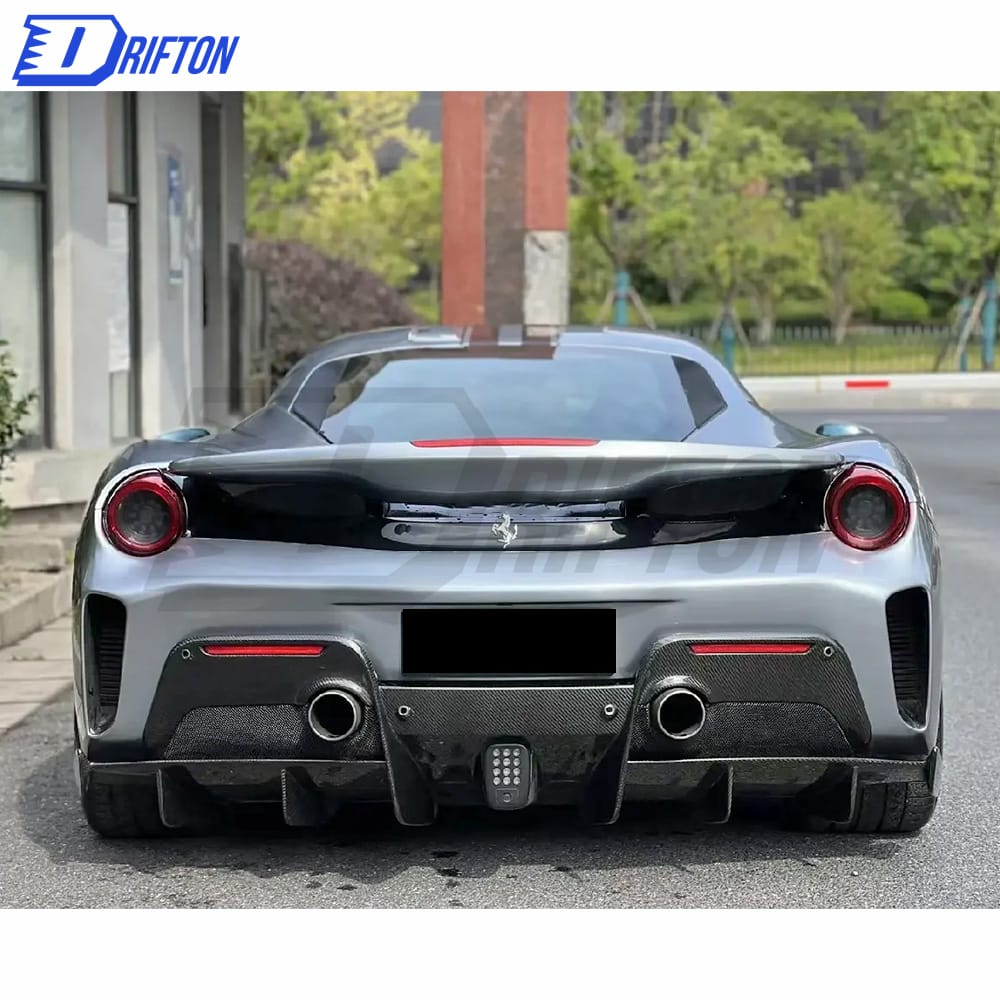 Pista-Style Dry Carbon Fiber With Portion Primer Car Body Kit For Ferrari 488 GTB 2015-2018
