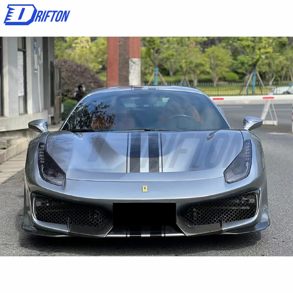 Pista-Style Dry Carbon Fiber With Portion Primer Car Body Kit For Ferrari 488 GTB 2015-2018