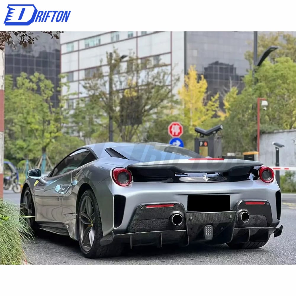 Pista-Style Dry Carbon Fiber With Portion Primer Car Body Kit For Ferrari 488 GTB 2015-2018