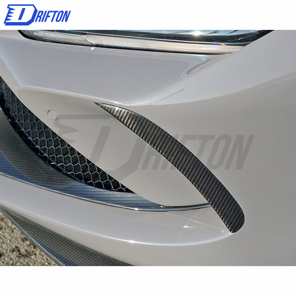 Novitec Style Dry Carbon Fiber Front Bumper Canards For Ferrari F8 2020-2022
