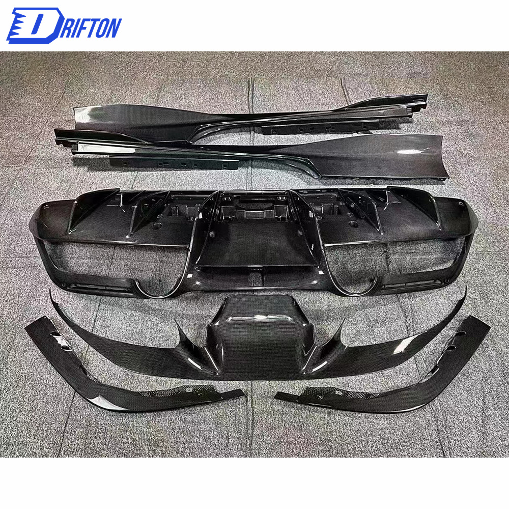 Novitec Style Dry Carbon Fiber Front Lip Bumper Trim Cover For Ferrari F8 2020-2022