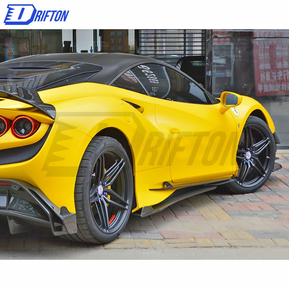 PT Style Dry Carbon Fiber Side Skirt For Ferrari F8 2020-2022