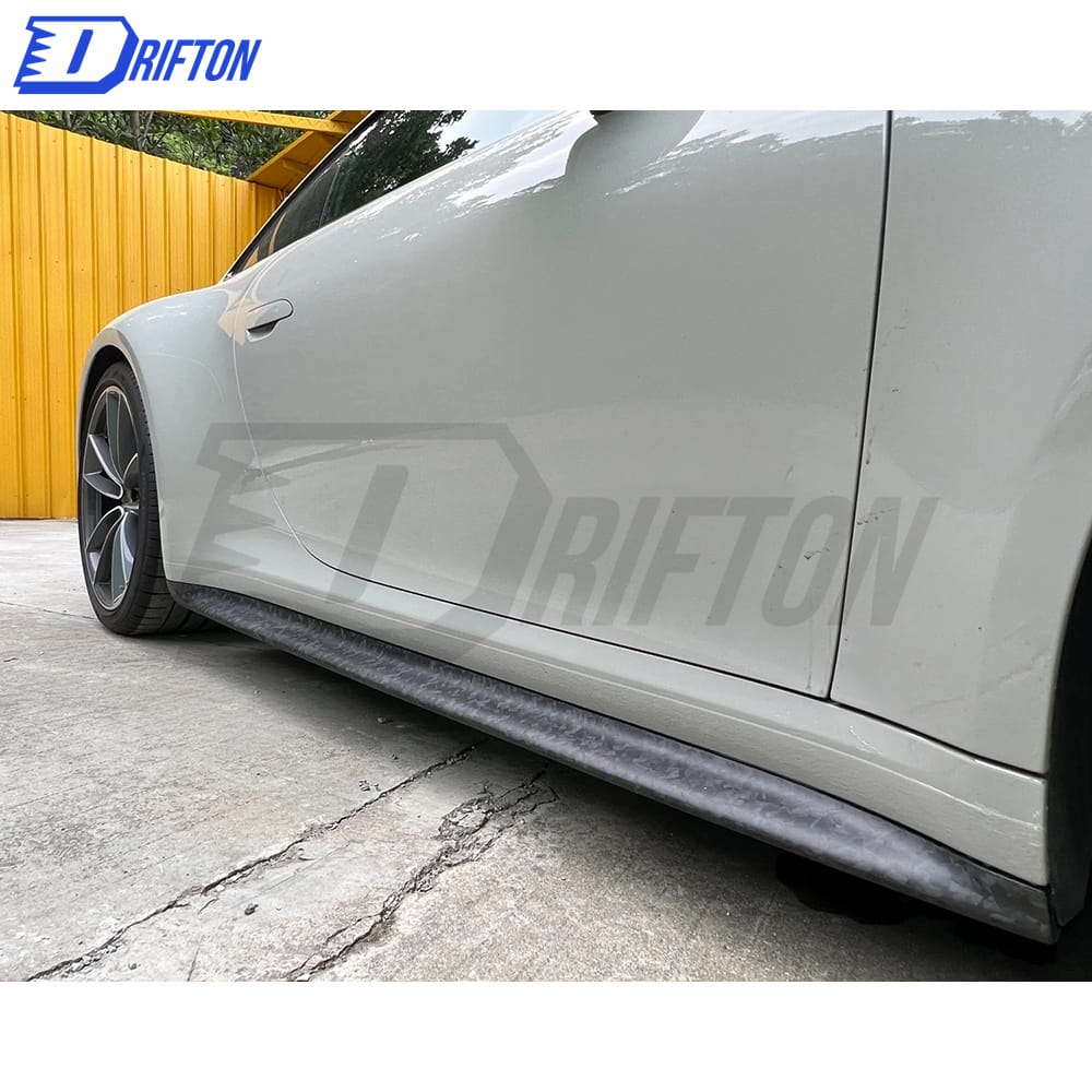GT3 Style Dry Carbon Fiber Side Skirt For Porsche 911 992 Carrera S 2019-2023