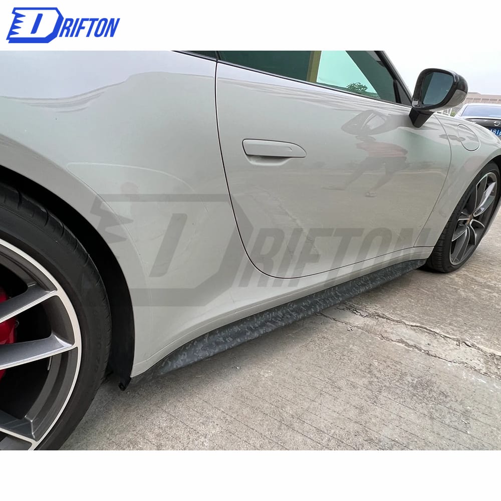 GT3 Style Dry Carbon Fiber Side Skirt For Porsche 911 992 Carrera S 2019-2023