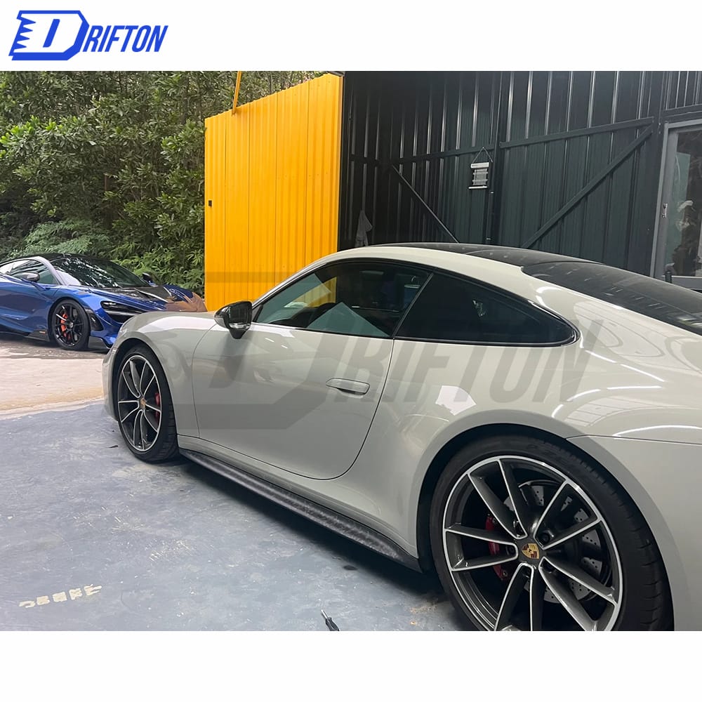 GT3 Style Dry Carbon Fiber Side Skirt For Porsche 911 992 Carrera S 2019-2023