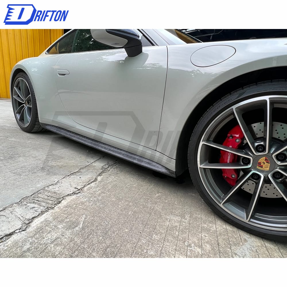 GT3 Style Dry Carbon Fiber Side Skirt For Porsche 911 992 Carrera S 2019-2023