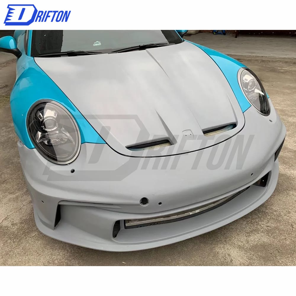 GT3 Style Dry Carbon Fiber With Full Primer Hood For Porsche 911 992 Carrera S 2019-2023