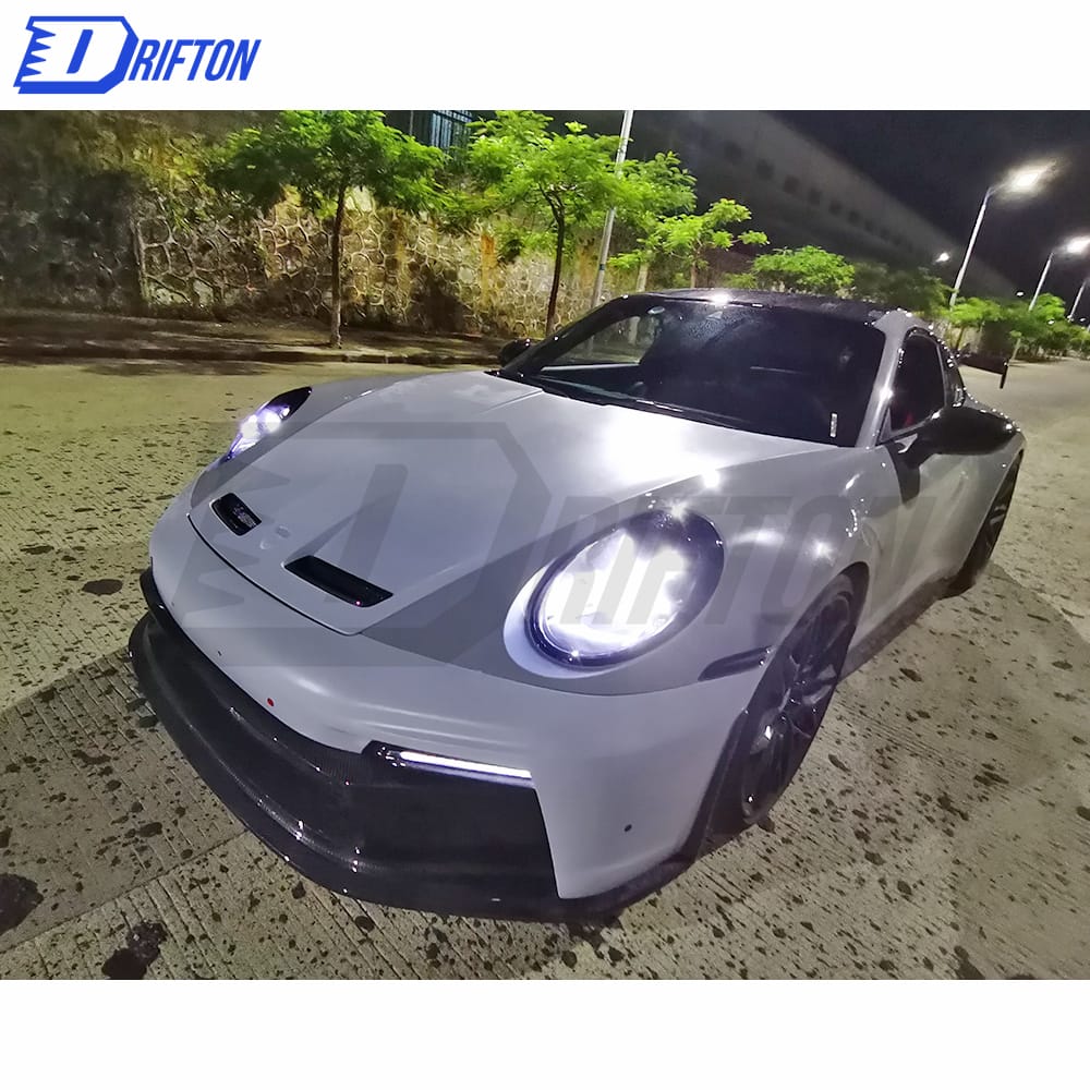 GT3 Style Dry Carbon Fiber With Full Primer Hood For Porsche 911 992 Carrera S 2019-2023