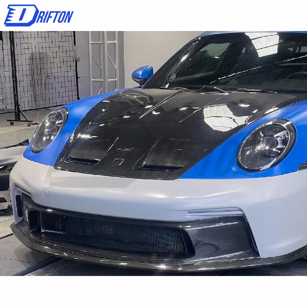 GT3 Style Dry Carbon Fiber With Portion Primer Front Bumper For Porsche 911 992 Carrera S 2019-2023