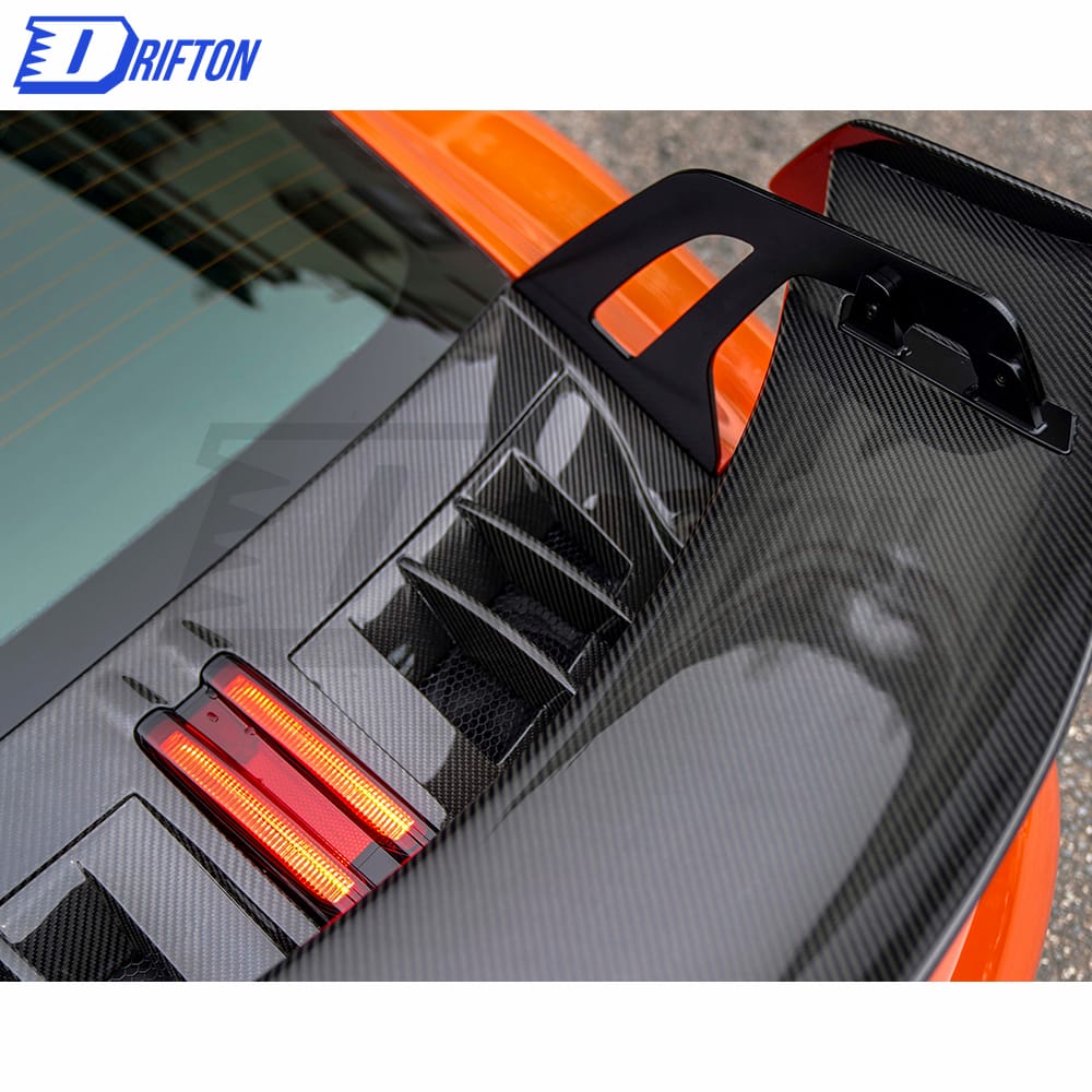 GT3 Style Full Dry Carbon Fiber Rear Spoiler & Engine Cover & Rear Trunk Set For Porsche 911 992 Carrera S 2019-2023 (7)