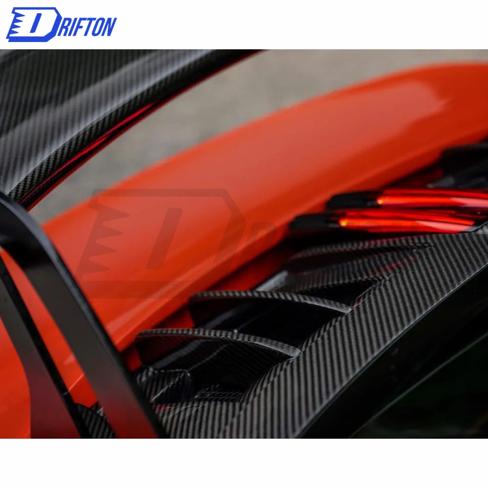 GT3 Style Full Dry Carbon Fiber Rear Spoiler & Engine Cover & Rear Trunk Set For Porsche 911 992 Carrera S 2019-2023 (7)