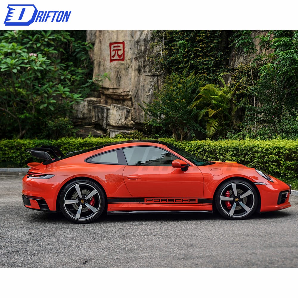 GT3 Style Full Dry Carbon Fiber Rear Spoiler & Engine Cover & Rear Trunk Set For Porsche 911 992 Carrera S 2019-2023