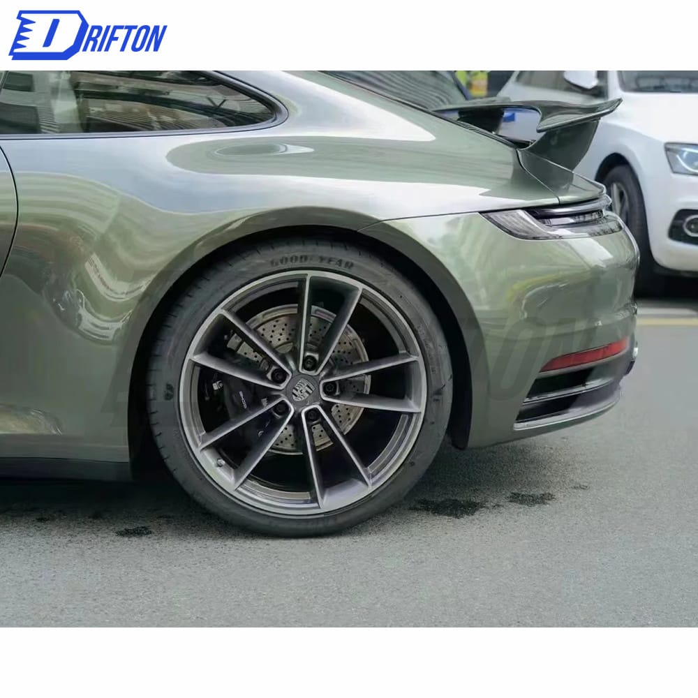 Sport Design Style Dry Carbon Fiber Rear Spoiler With Primer Base For Porsche 911 992 Carrera S 2019-2023
