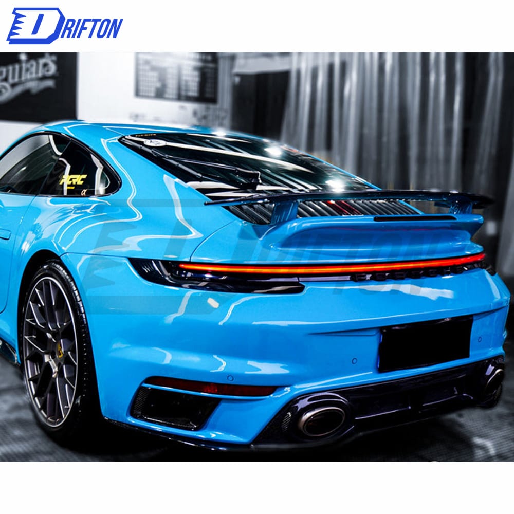 Sport Design Style Dry Carbon Fiber Rear Spoiler With Primer Base For Porsche 911 992 Carrera S 2019-2023