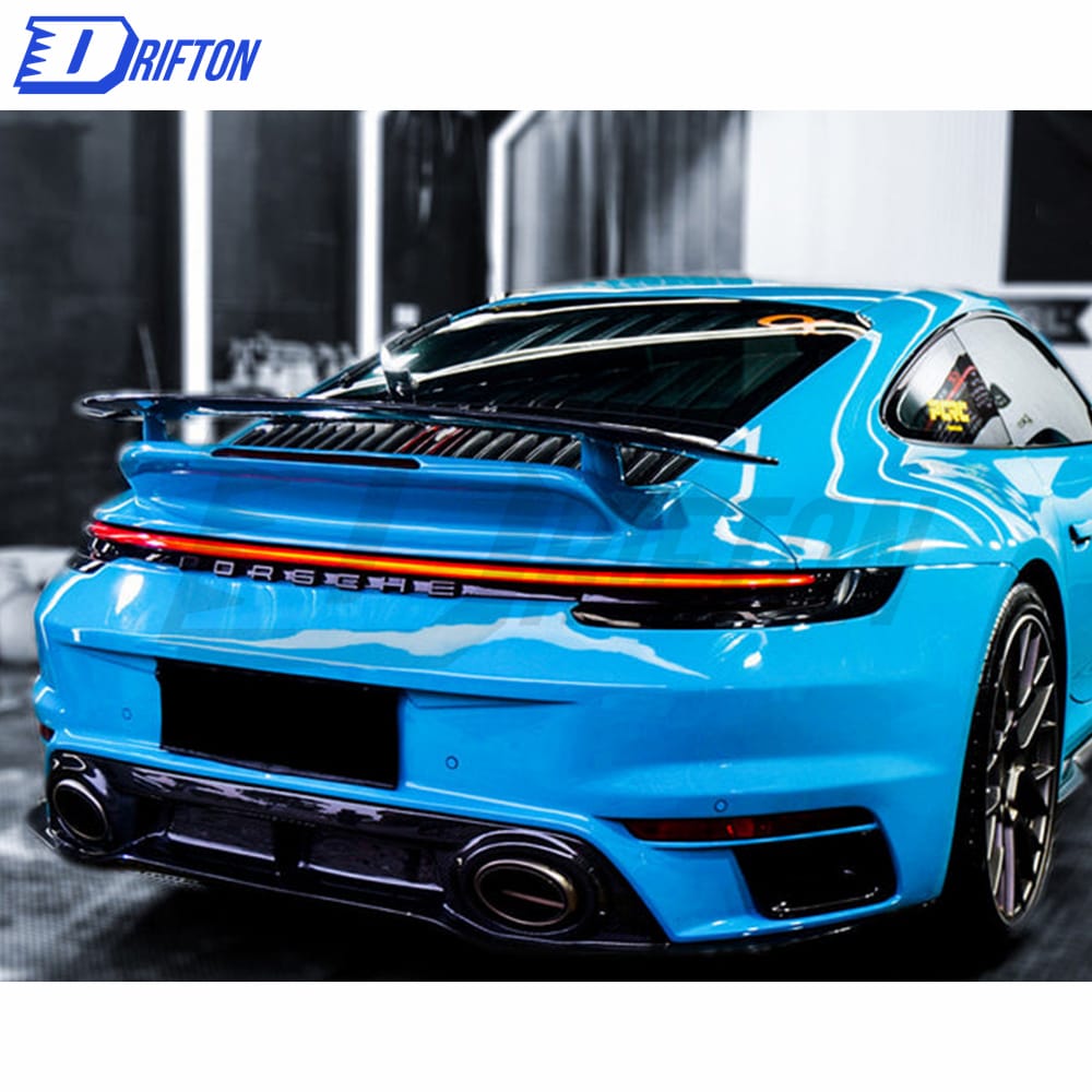 Sport Design Style Dry Carbon Fiber Rear Spoiler With Primer Base For Porsche 911 992 Carrera S 2019-2023