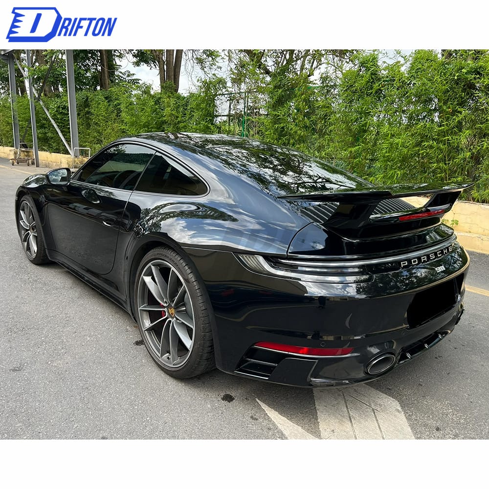 Sport Design Style Dry Carbon Fiber With Full Primer Rear Spoiler For Porsche 911 992 Carrera S 2019-2023