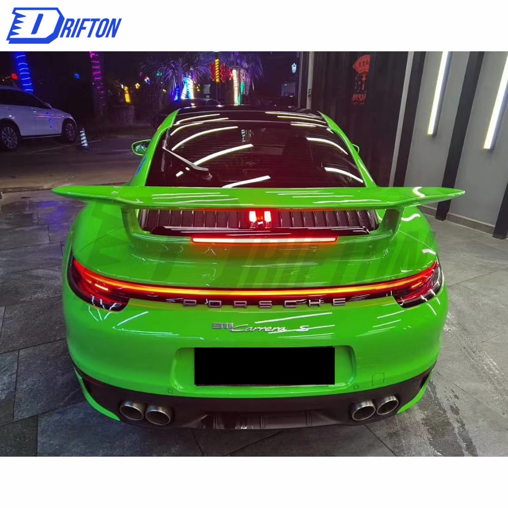 Sport Design Style Dry Carbon Fiber With Full Primer Rear Spoiler For Porsche 911 992 Carrera S 2019-2023