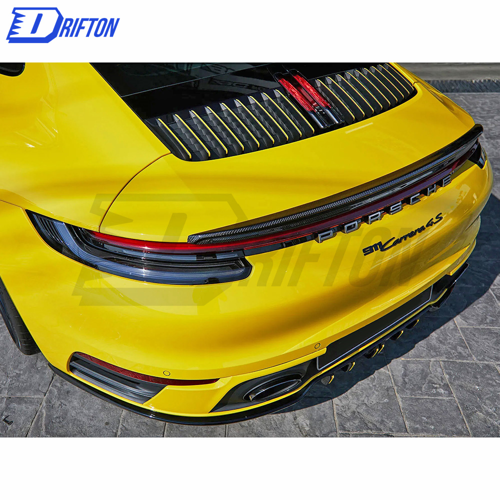 TechArt Style Dry Carbon Fiber Trunk Spoiler For Porsche 911 992 Carrera 2019-2023