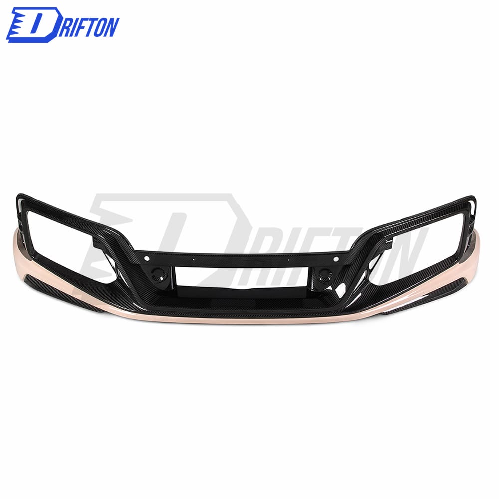 TechArt Style Primed Dry Carbon Fiber Front Bumper For Porsche 911 992 Turbo S Carrera 2019-2023