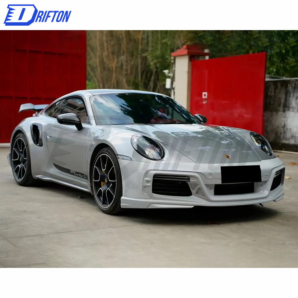 TechArt Style Primed Dry Carbon Fiber Front Bumper For Porsche 911 992 Turbo S Carrera 2019-2023