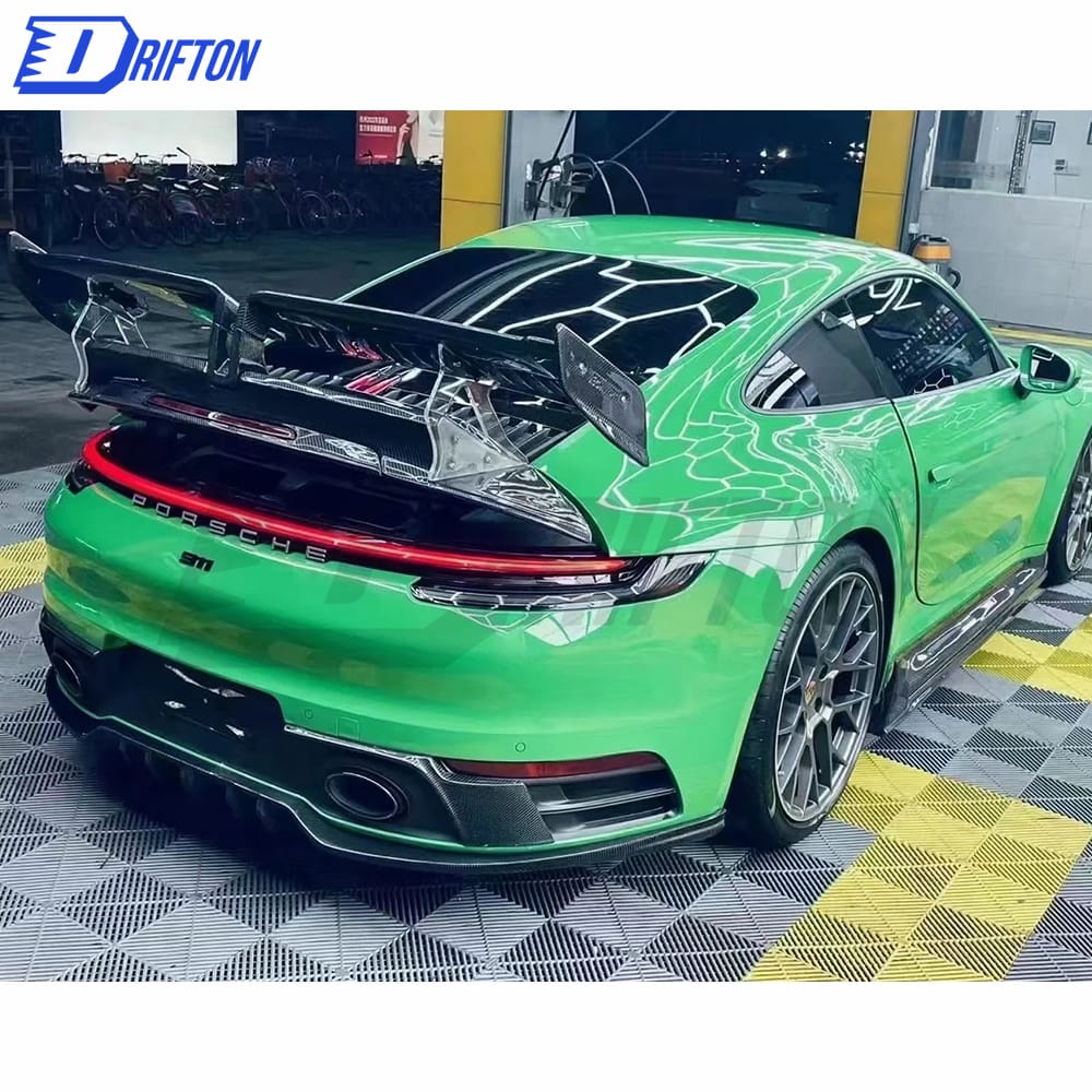Techart Style Dry Carbon Fiber Rear Bumper Vent Cover Trim For Porsche 911 992 Carrera S 2019-2023