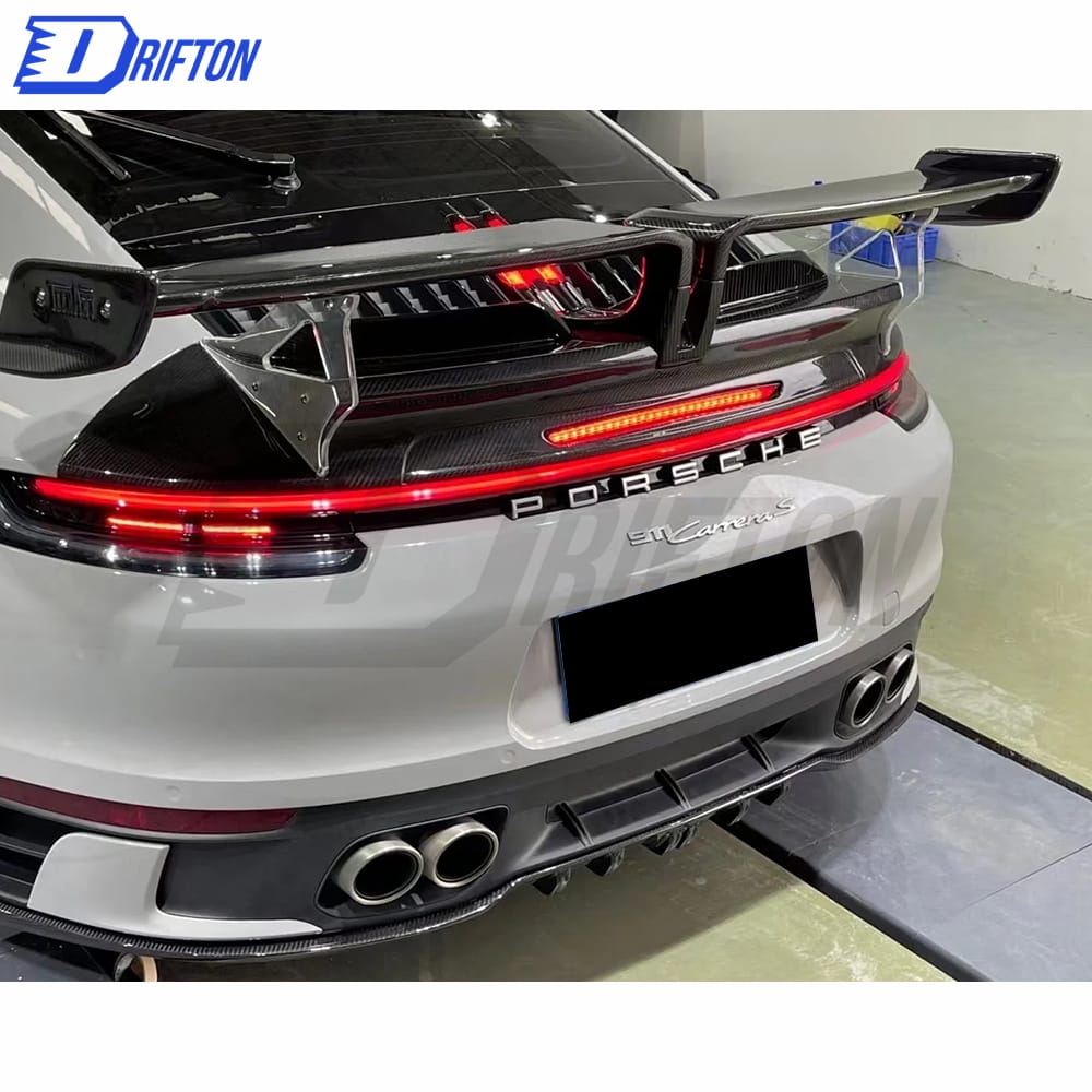 Techart Style Dry Carbon Fiber Rear Spoiler For Porsche 911 992 Carrera S 2019-2023