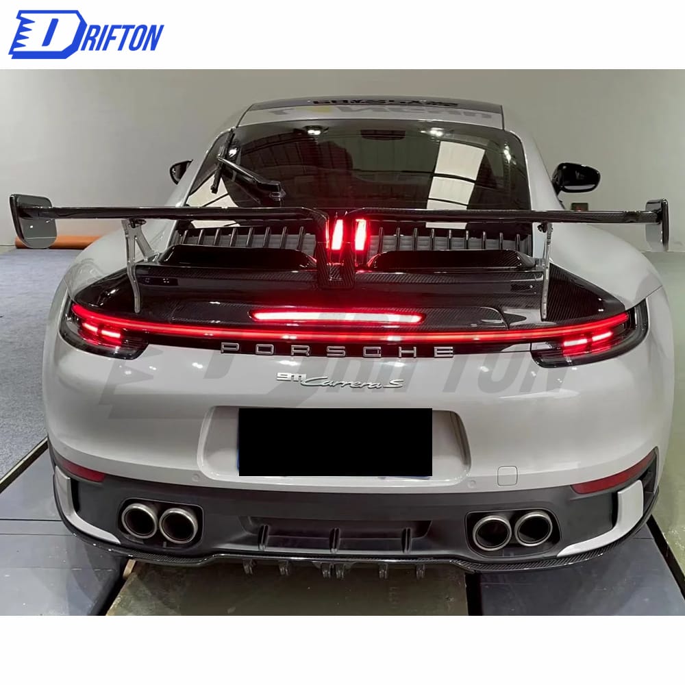 Techart Style Dry Carbon Fiber Rear Spoiler For Porsche 911 992 Carrera S 2019-2023