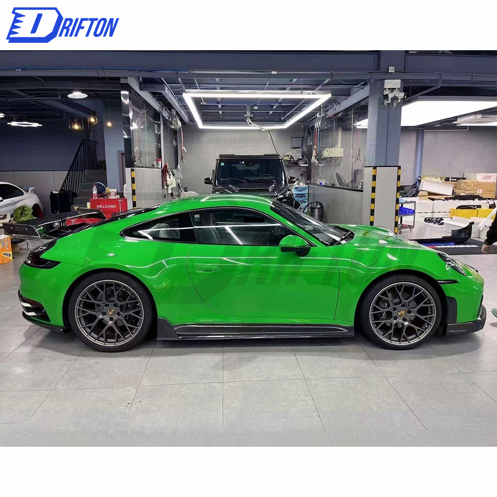 Techart Style Dry Carbon Fiber Side Skirt For Porsche 911 992 Carrera S 2019-2023
