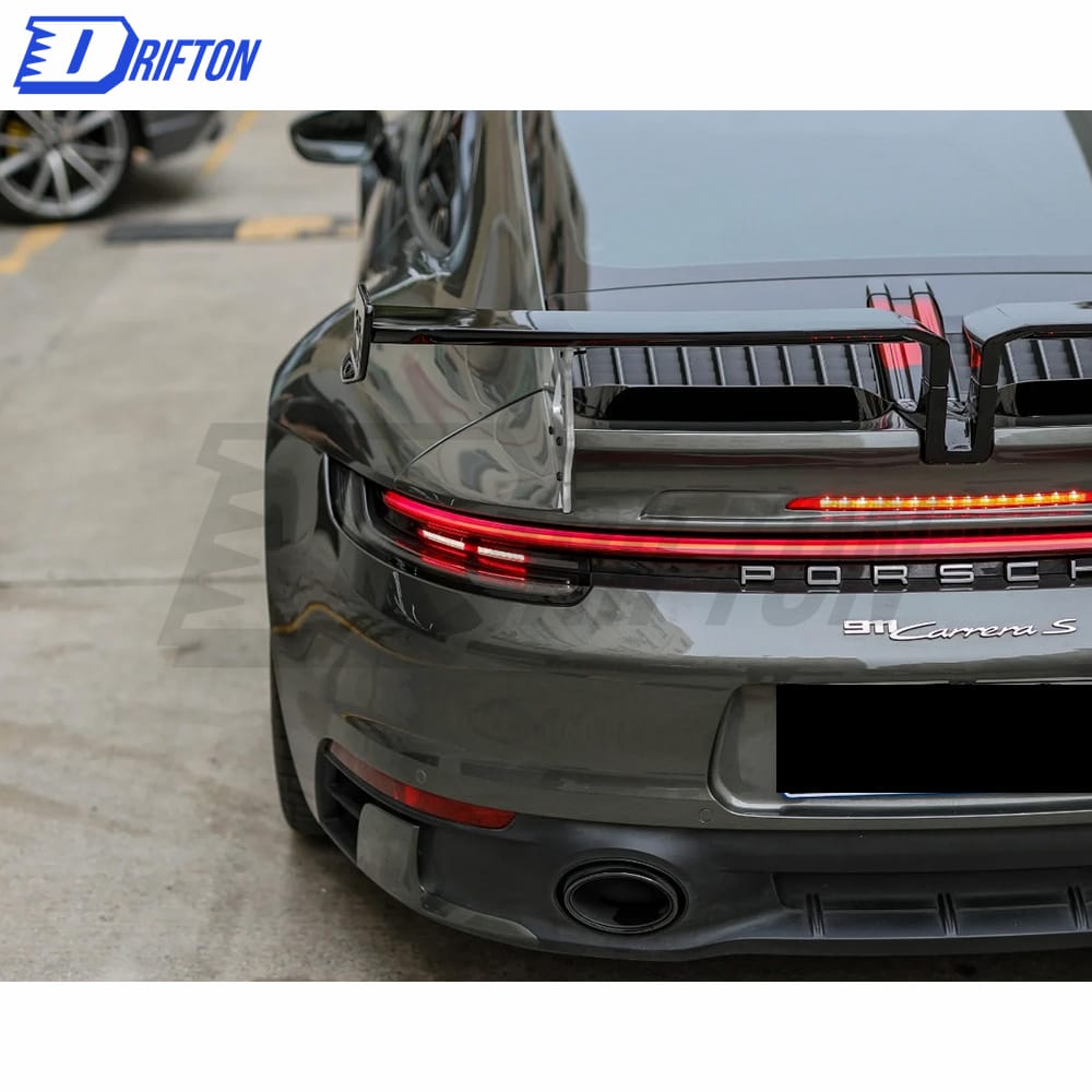 Techart Style Dry Carbon Fiber With Full Primer Rear Spoiler For Porsche 911 992 Carrera S 2019-2023