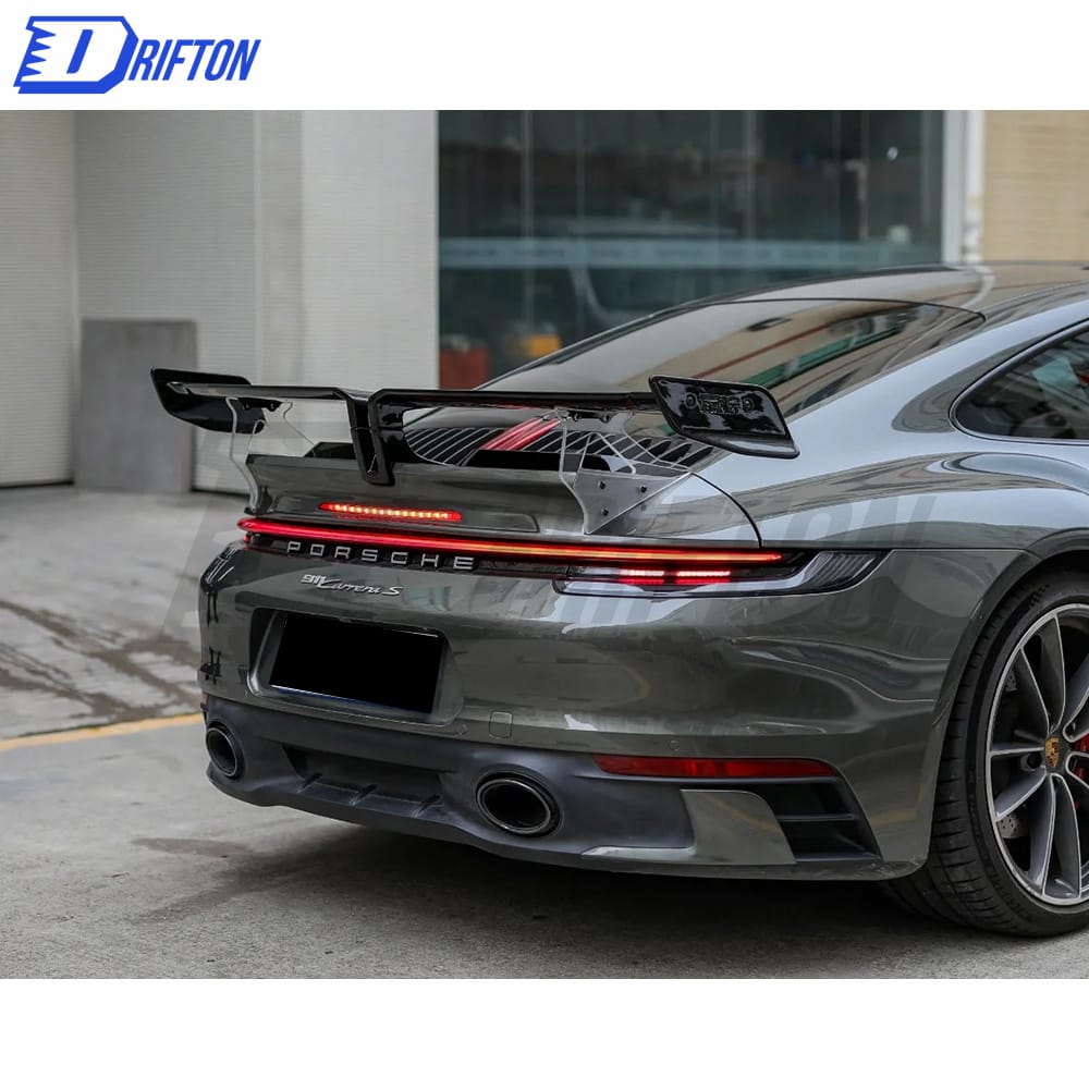 Techart Style Dry Carbon Fiber With Full Primer Rear Spoiler For Porsche 911 992 Carrera S 2019-2023
