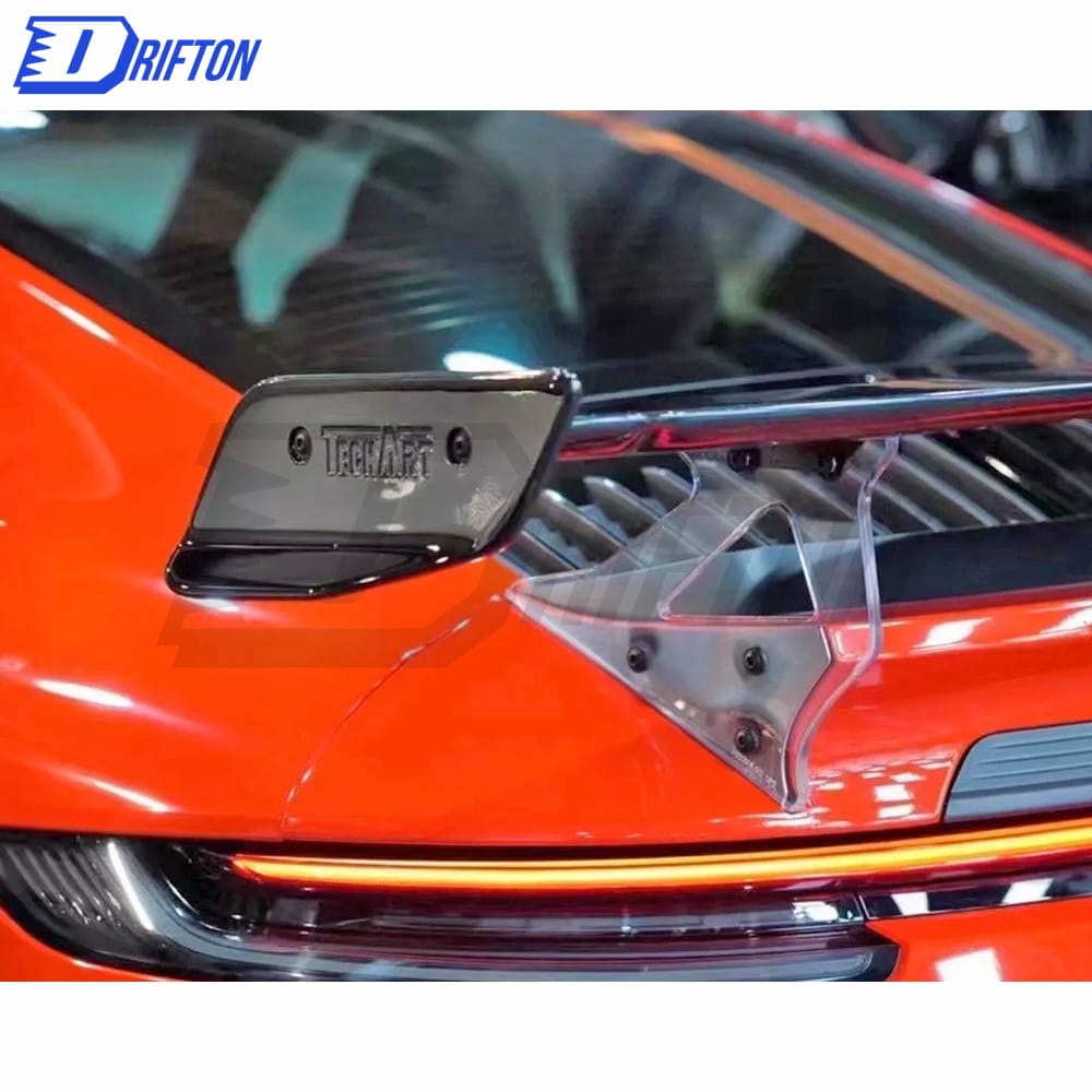 Techart Style Dry Carbon Fiber With Full Primer Rear Spoiler For Porsche 911 992 Carrera S 2019-2023