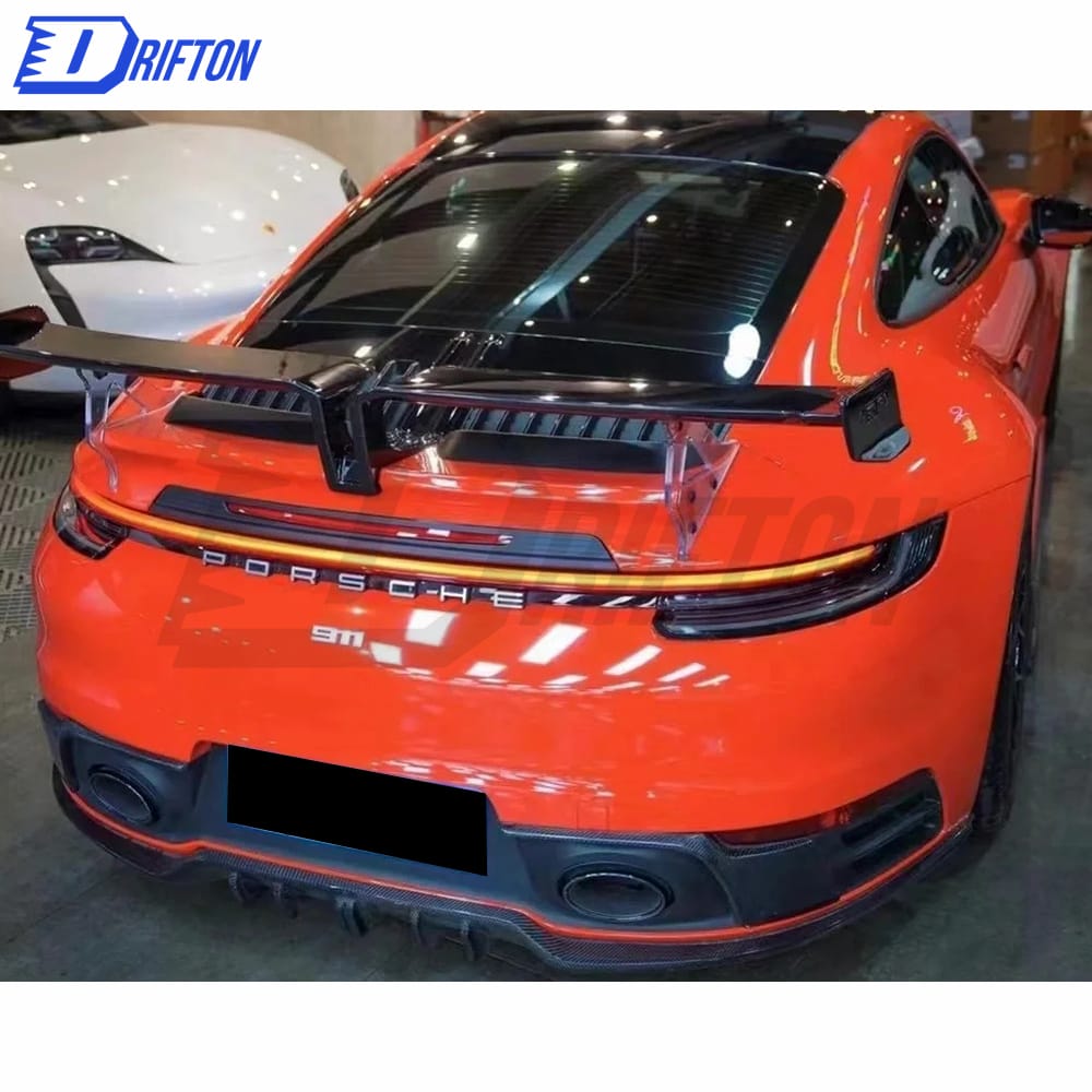 Techart Style Dry Carbon Fiber With Full Primer Rear Spoiler For Porsche 911 992 Carrera S 2019-2023