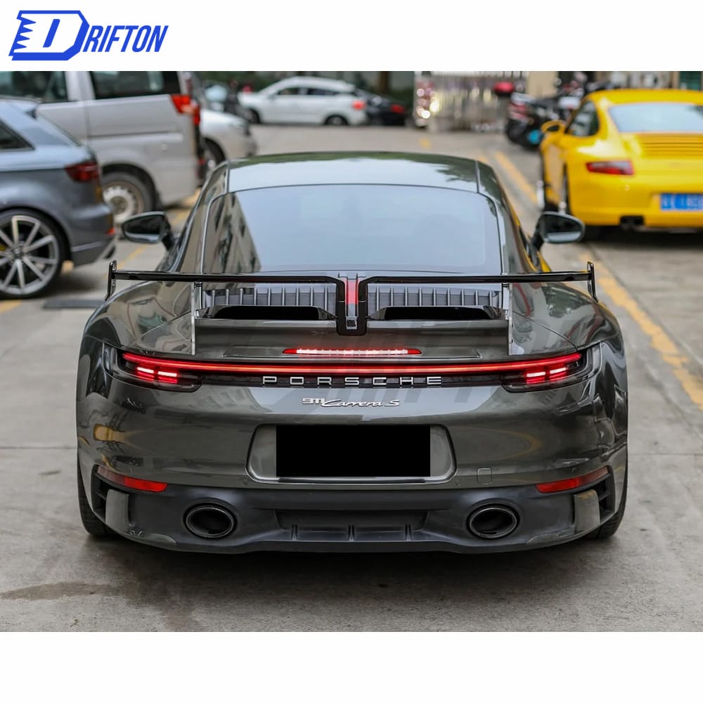 Techart Style Dry Carbon Fiber With Full Primer Rear Spoiler For Porsche 911 992 Carrera S 2019-2023