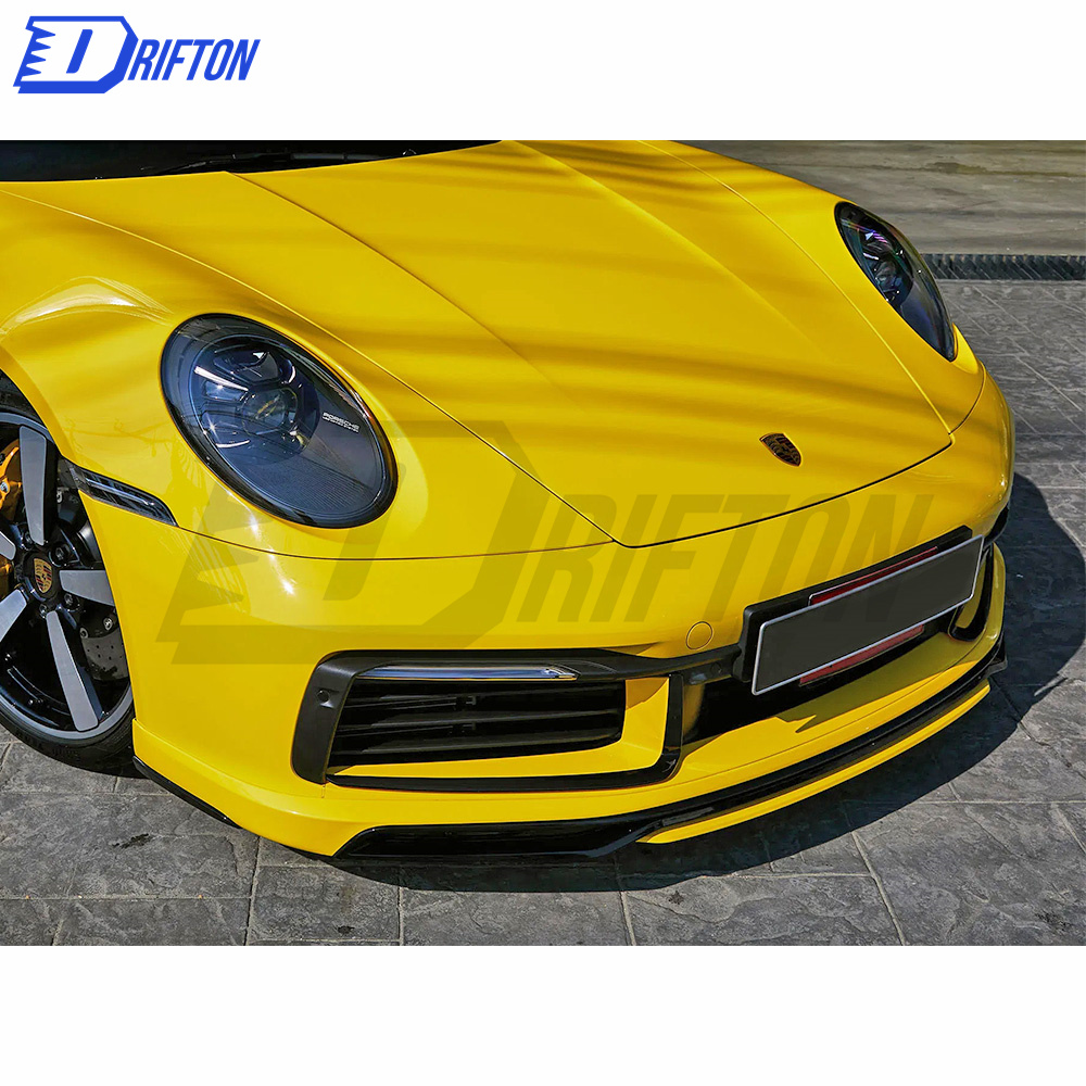 Techart Style Dry Carbon Fiber With Portion Primer Front Lip For Porsche 911 992 Carrera S 2019-2023