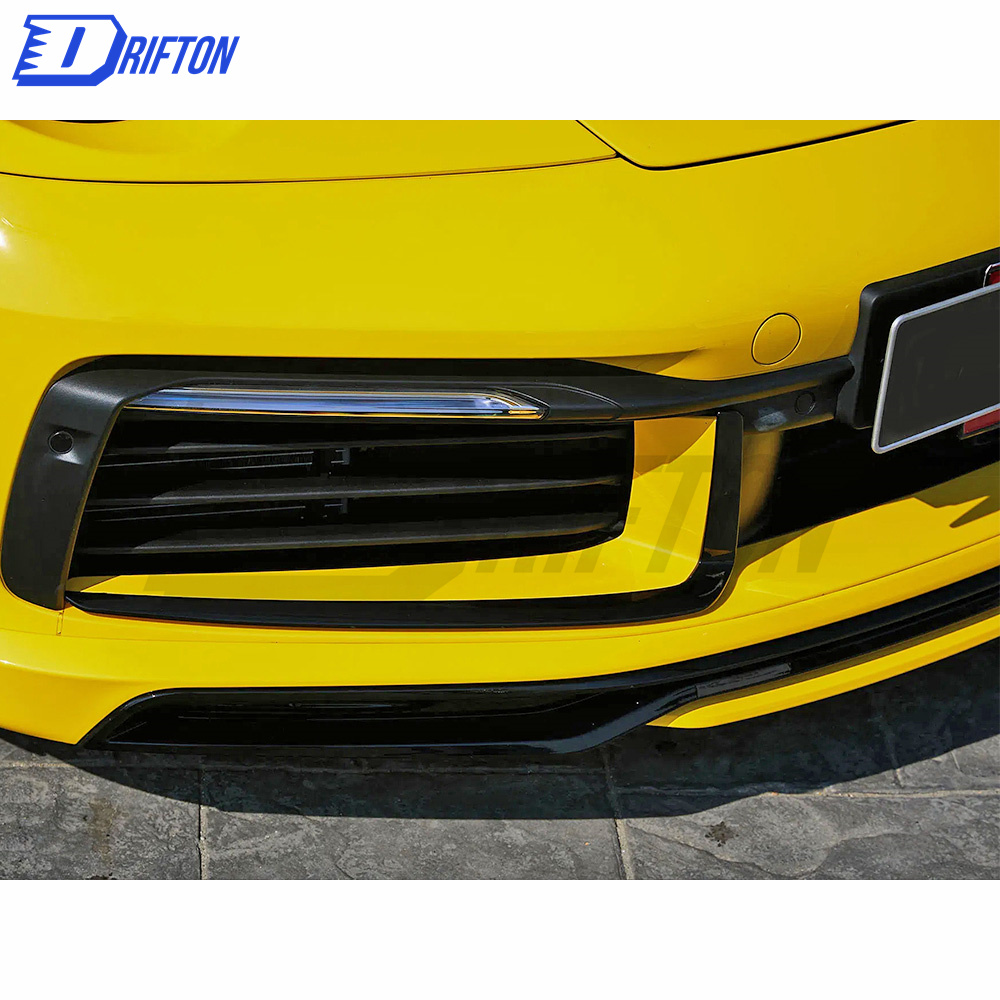 Techart Style Dry Carbon Fiber With Portion Primer Front Lip For Porsche 911 992 Carrera S 2019-2023