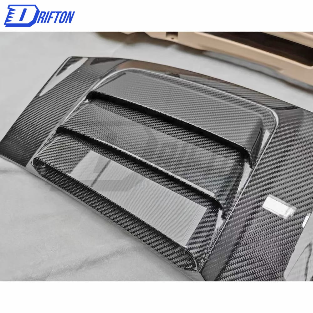 TopCar Style Dry Carbon Fiber Rear Spoiler With Primer Base With Engine Cover Set For Porsche 911 992 Carrera S 2019-2023