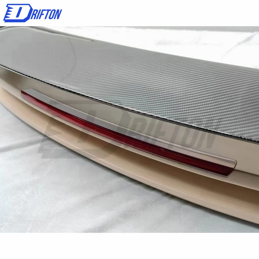 TopCar Style Dry Carbon Fiber Rear Spoiler With Primer Base With Engine Cover Set For Porsche 911 992 Carrera S 2019-2023