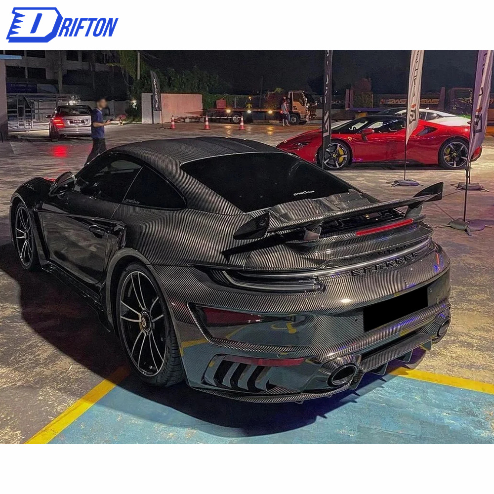 TopCar Style Full Dry Carbon Fiber Rear Spoiler For Porsche 911 992 Carrera S 2019-2023