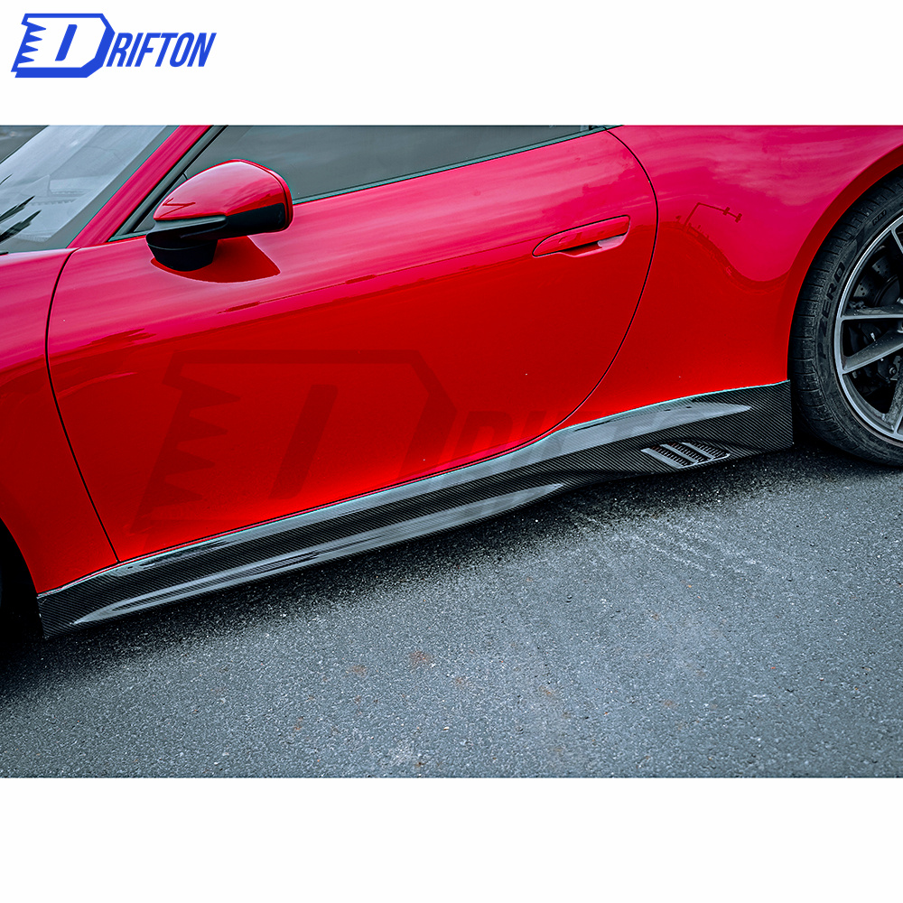 Z007 Style Dry Carbon Fiber Side Skirt For Porsche 911 992 Carrera S 2019-2023