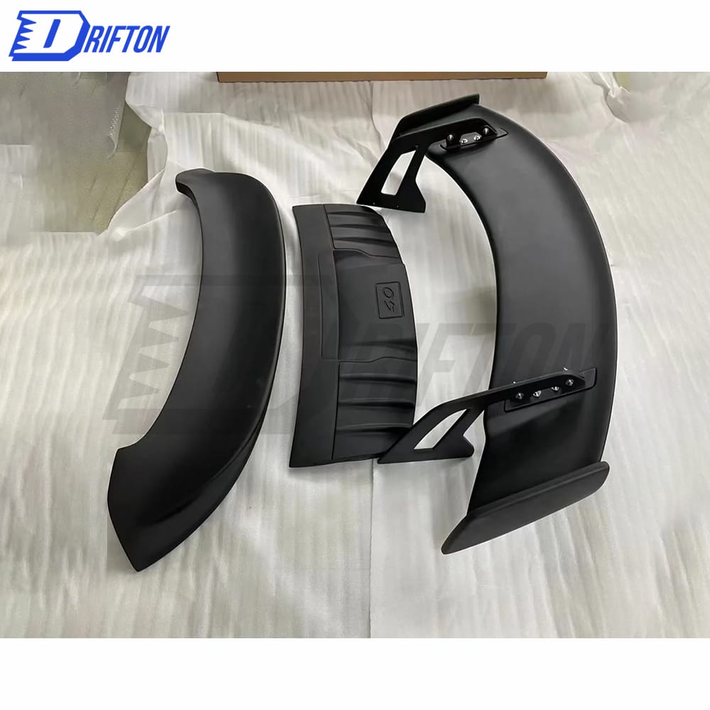 GT3 Style Primed Dry Carbon Fiber Rear Spoiler Base Rear Spoiler & Engine Cover & Rear Trunk Set For Porsche 911 992 Carrera S 2019-2023
