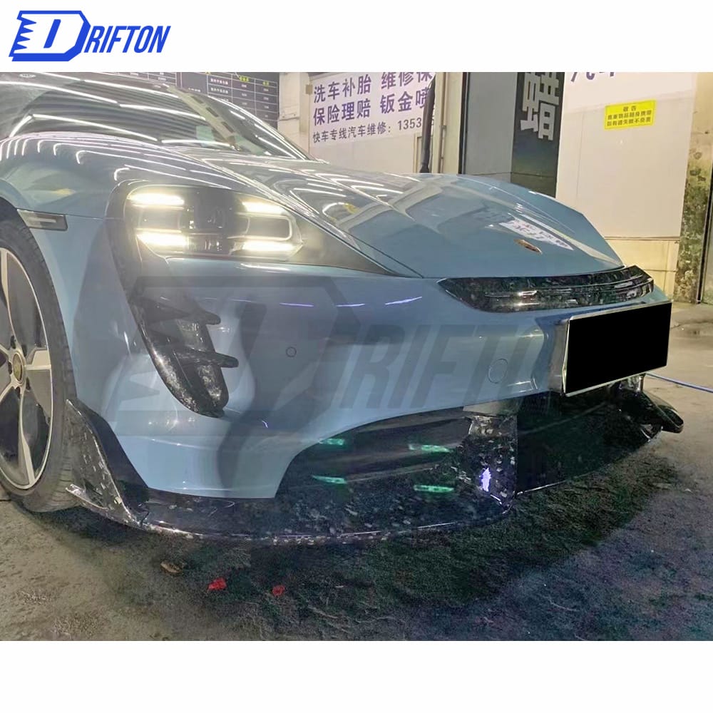MSY Style Dry Carbon Fiber Front Lip For Porsche Taycan Turbo 2019-2020