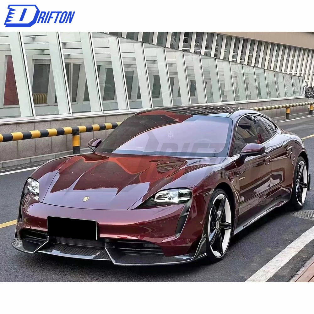 MSY Style Dry Carbon Fiber Front Lip For Porsche Taycan Turbo 2019-2020