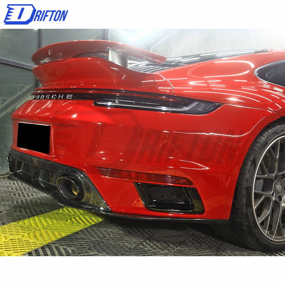 Turbo S Style Primed Dry Carbon Fiber Rear Bumper For Porsche 911 992 2019-2023