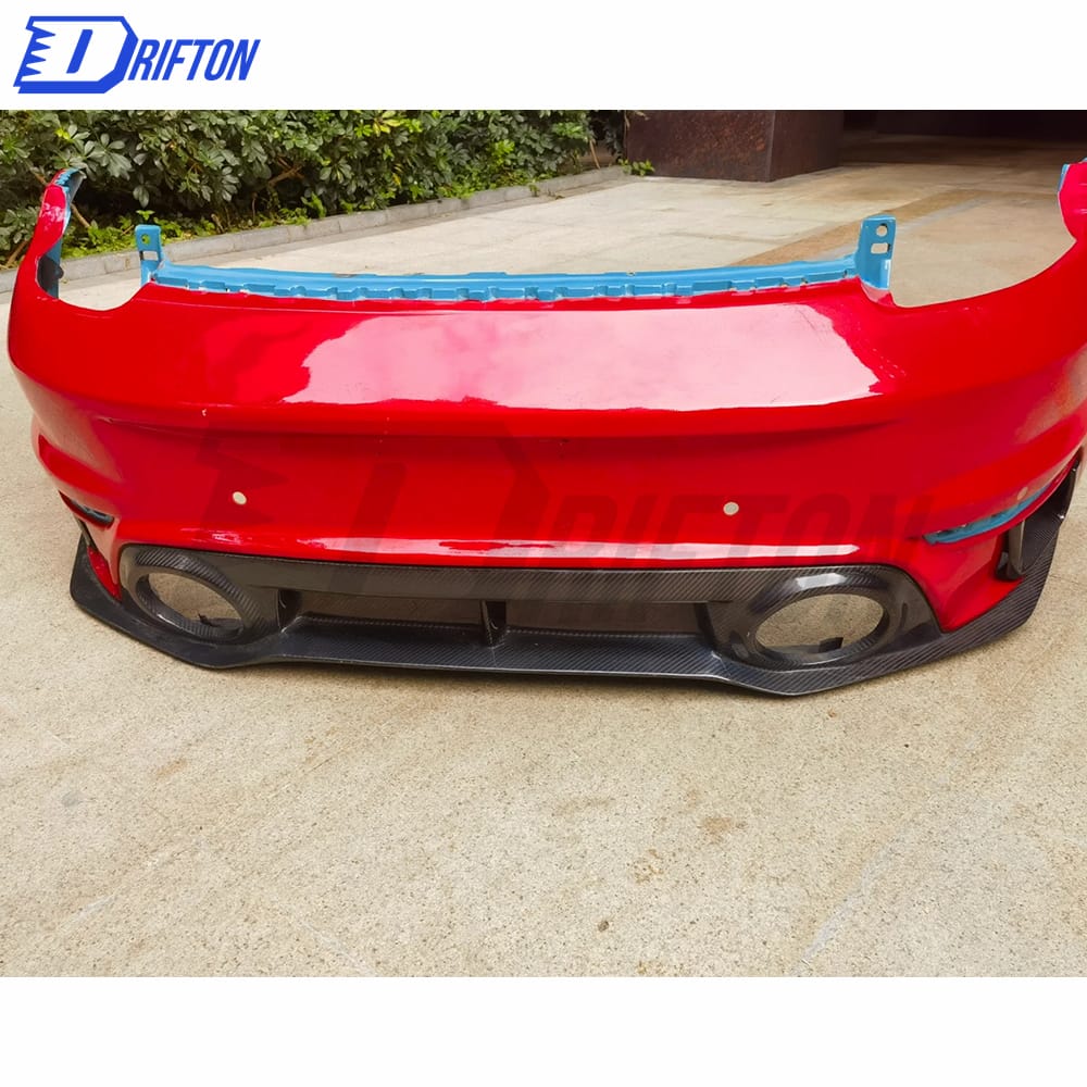 Turbo S Style Primed Dry Carbon Fiber Rear Bumper For Porsche 911 992 2019-2023