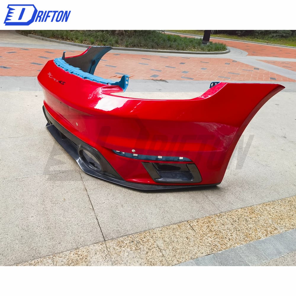 Turbo S Style Primed Dry Carbon Fiber Rear Bumper For Porsche 911 992 2019-2023