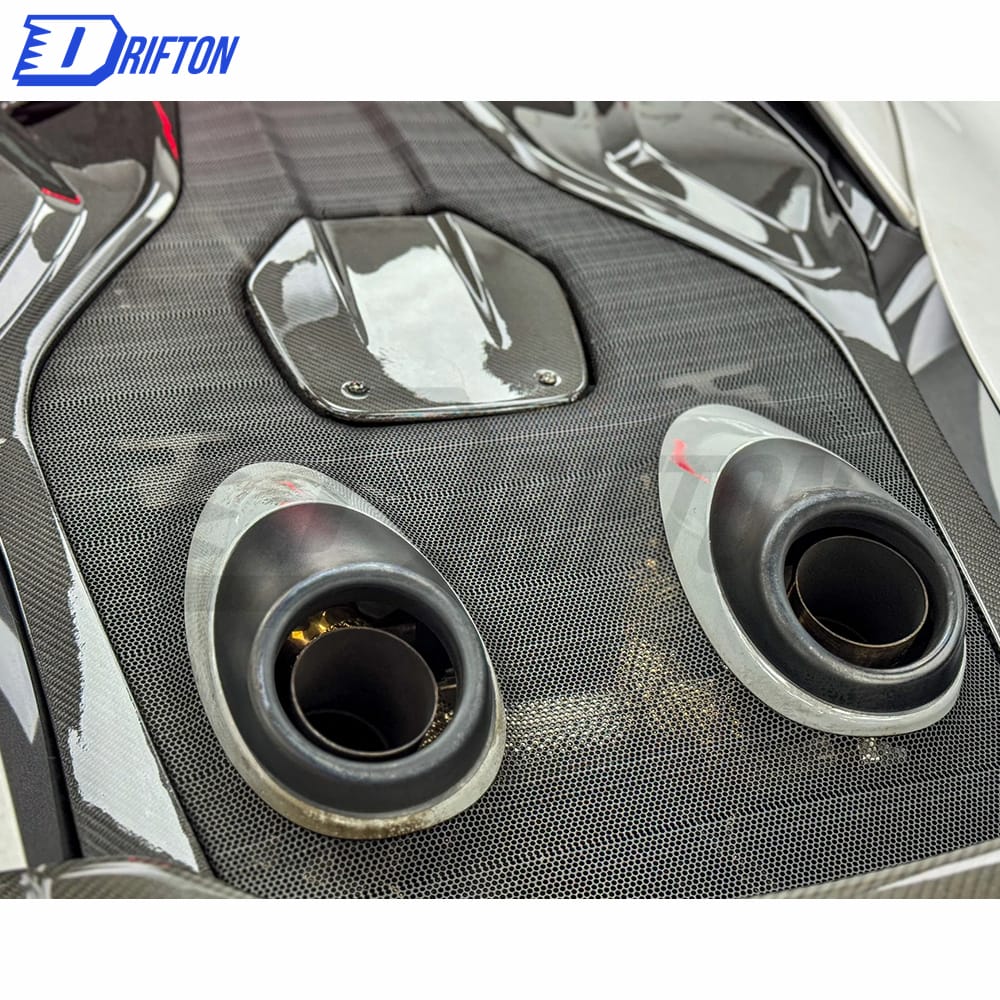 600LT Style Dry Carbon Fiber Rear Engine Hood Cover For Mclaren 570S 2015-2020