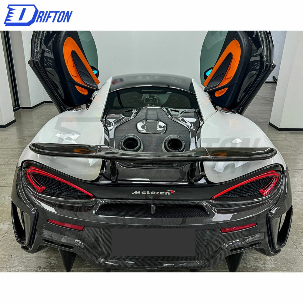 600LT Style Dry Carbon Fiber Rear Engine Hood Cover For Mclaren 570S 2015-2020